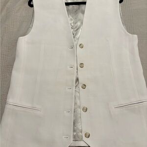 Elegant White Vest with Button Closure